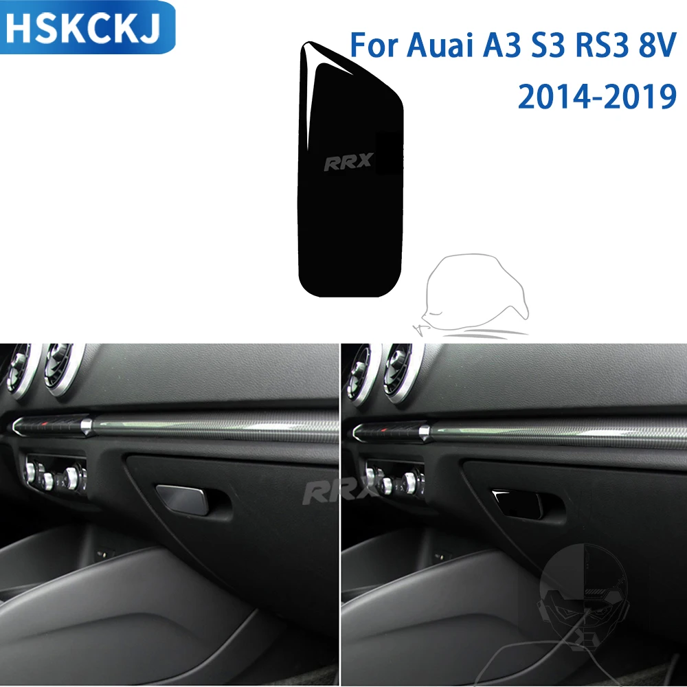 For Audi A3 S3 RS3 8V 2014 2015 2016 2017 2018 2019 Accessories Car Interior Passenger Glove Box Puller Sticker Black Plastic