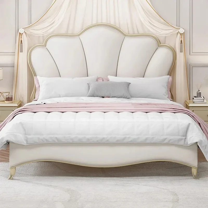 

Sleeping Nordic Wood Bed Modern Whitr Wood Headboard Frame Double Bed Girl American Boys Cama Matrimonio Bedroom Furniture