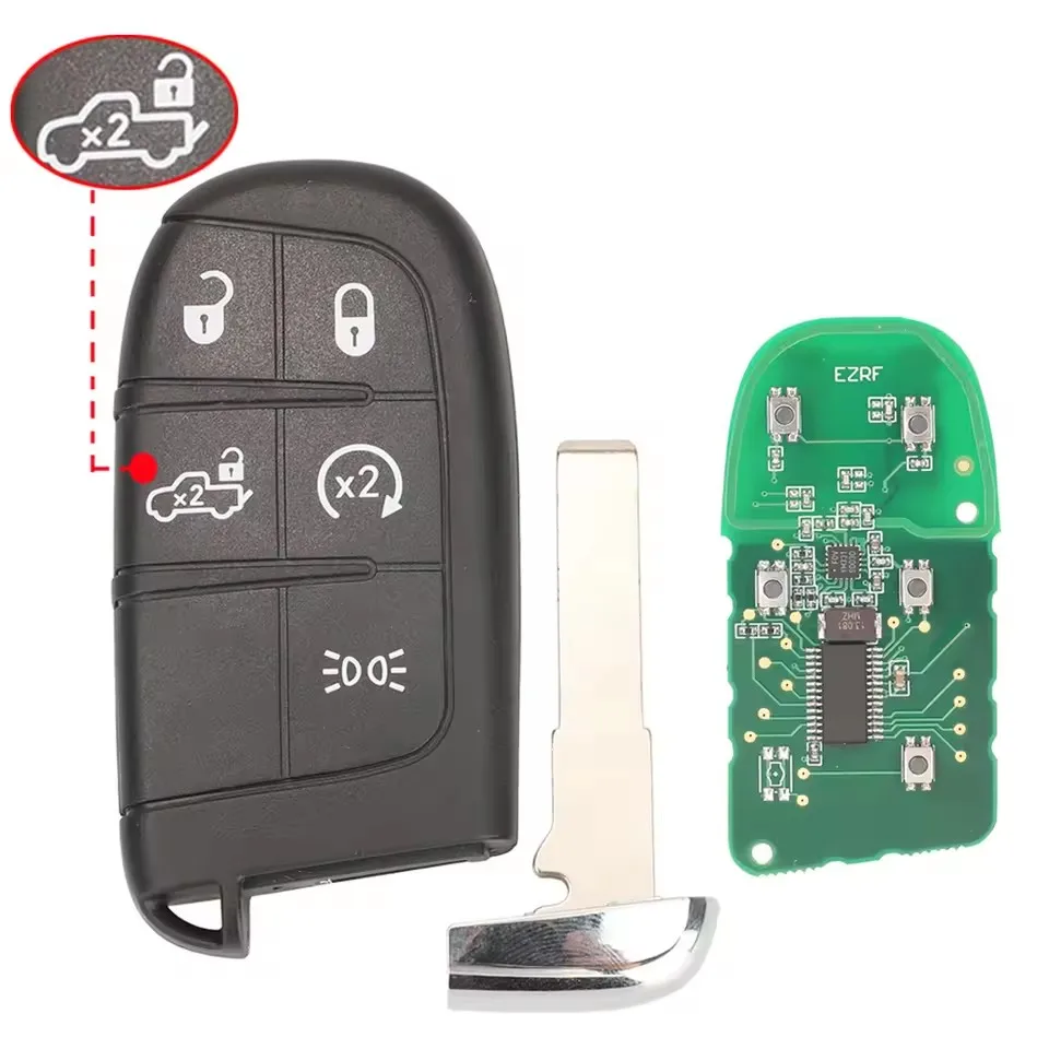 

KEYECU OEM/Replacement Keyless For Fiat Toro 500 500L 500X 2015-2021 Smart Car Key 433.92MHz Ask 4A Chip FCC ID: M3N-40821302