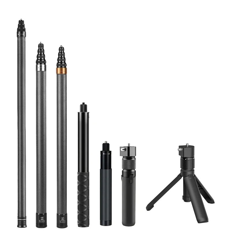 Image of 0,7 bis 3M Einbeinstativ Selfie-Stick für Gopro 8 9 10 11 12 13 Insta360 X6 X5 X4 DJI Osmo 360 Bullet Time Griff Stativ Zubehör