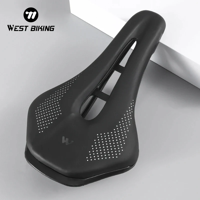 WEST BIKING Road Bike Skidproof Saddle Breathable PU Leather Mountain Cycling Saddle Seat Bicycle Front Seat Mat Cushion