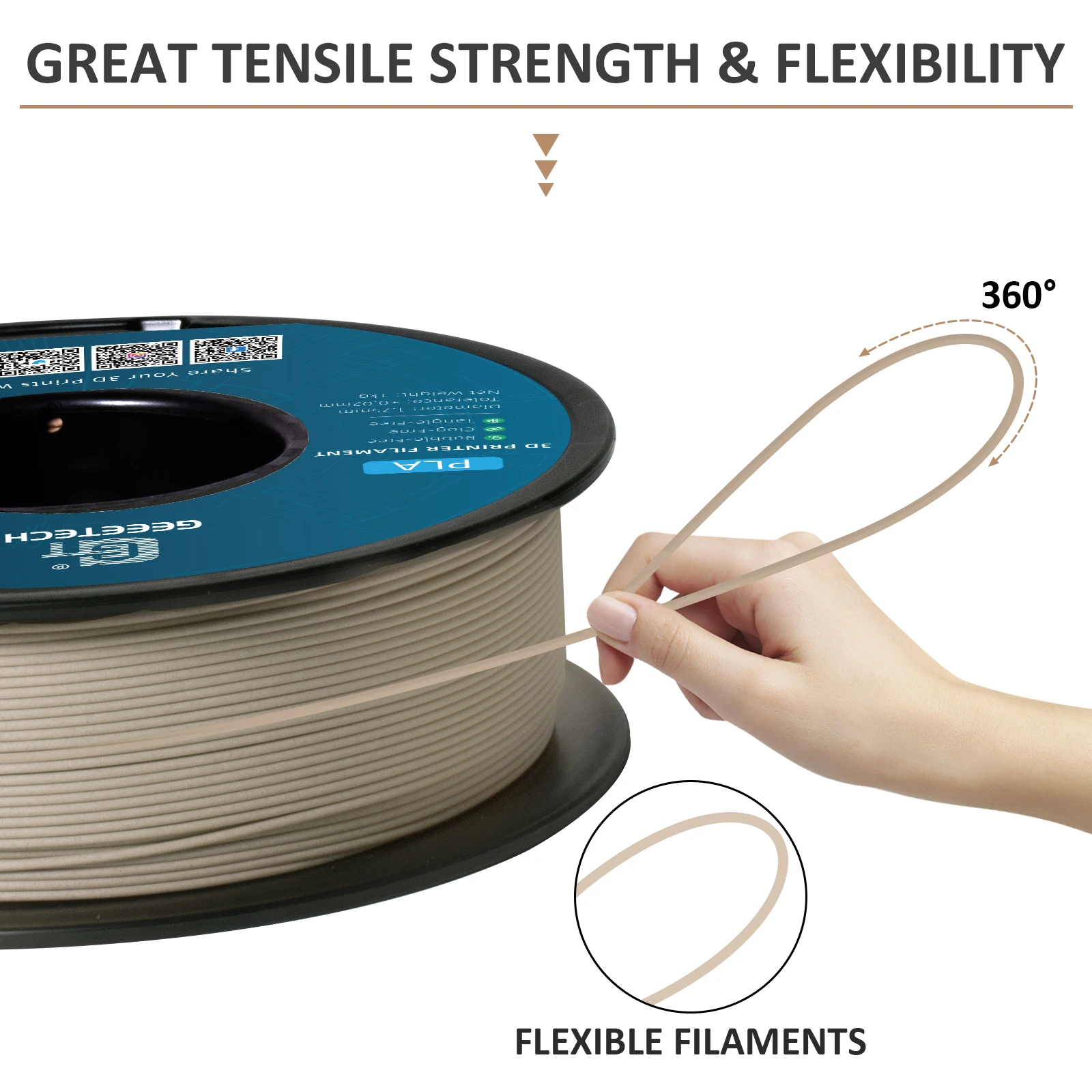 Geeetech-filamento de madera PLA para impresora 3d, 1kg, 1,75mm, alambre de impresión 3D, envasado al vacío, almacenes locales, plástico colorido para impresora FDM