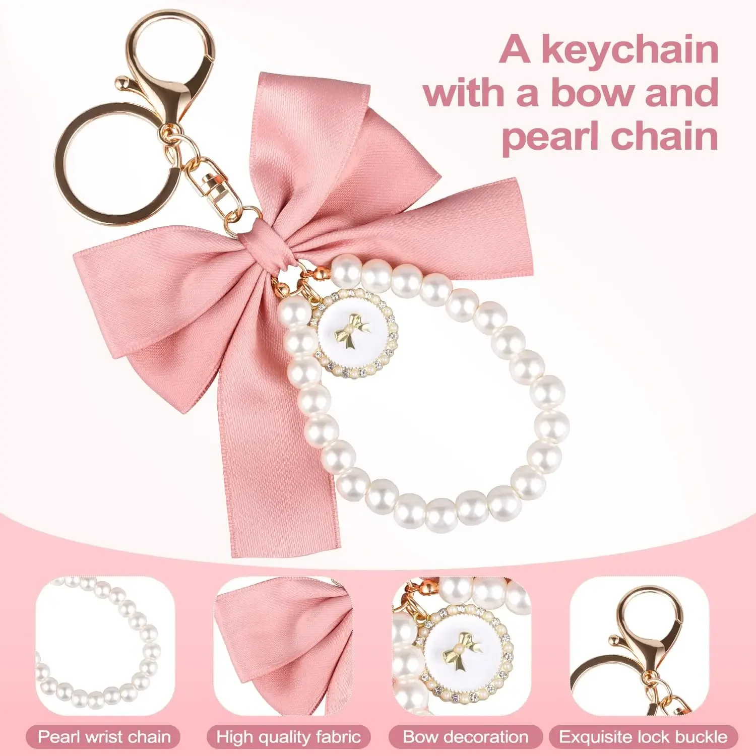 9pcs Accessories Set for Stanley Cup Water Bottle Handle Strap Boot Bow Straw Cover Pearl Charms Straw Topper 40oz 30oz Tumbler