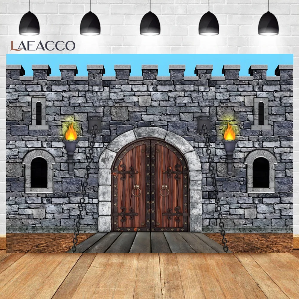 Laeacco Vintage Dark Stone Brick Wall Cave Corridor 3D Pattern Interior Photographic Background Photo Backdrop For Photo Studio