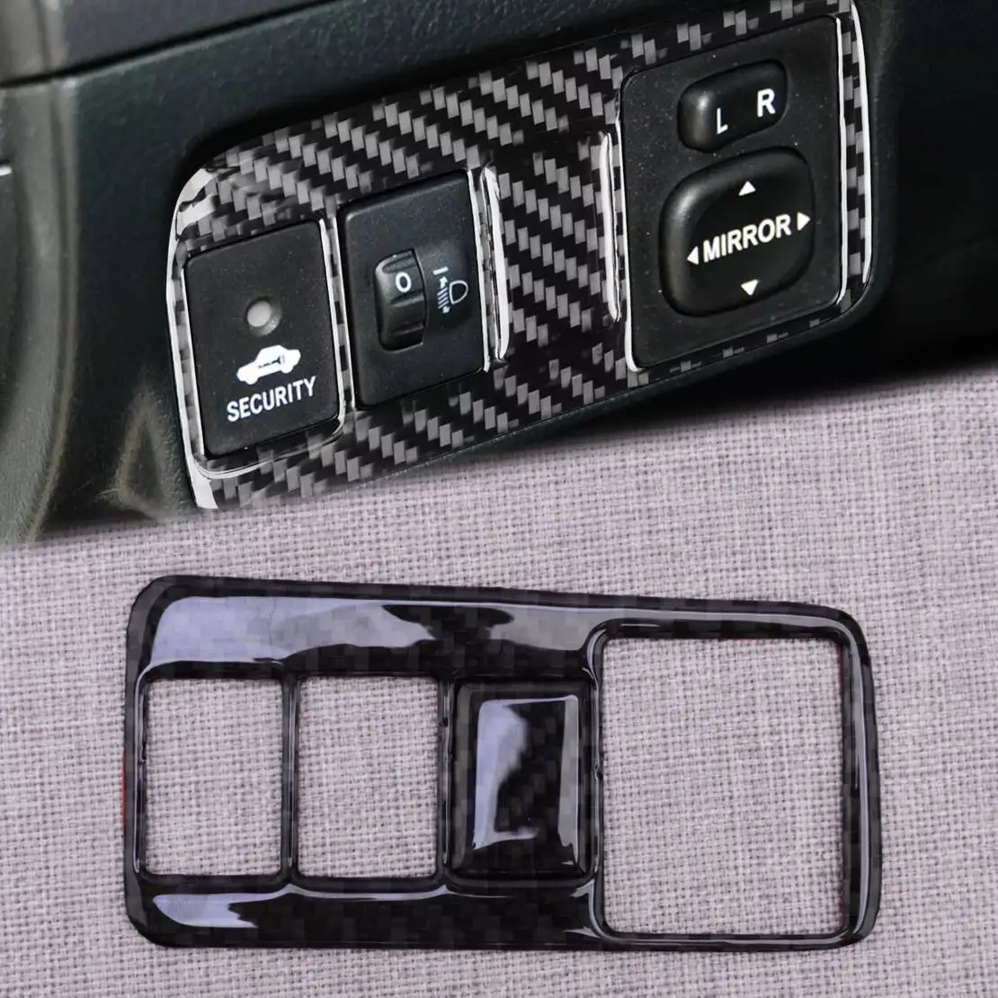 

Black Carbon Fiber Headlight Switch Panel Cover Trim Fit for Toyota Corolla 2007 2008 2009 2010 2011 2012 2013 LHD