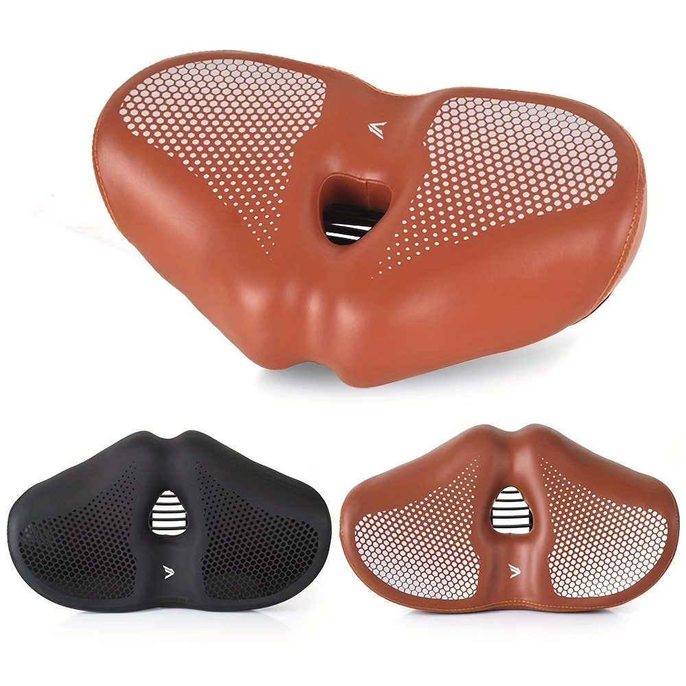 412 Enlarged Bicycle Seat Cushion Thick Highly Elastic Shock Absorption Breathable Perforated Design For Cycling Comfort