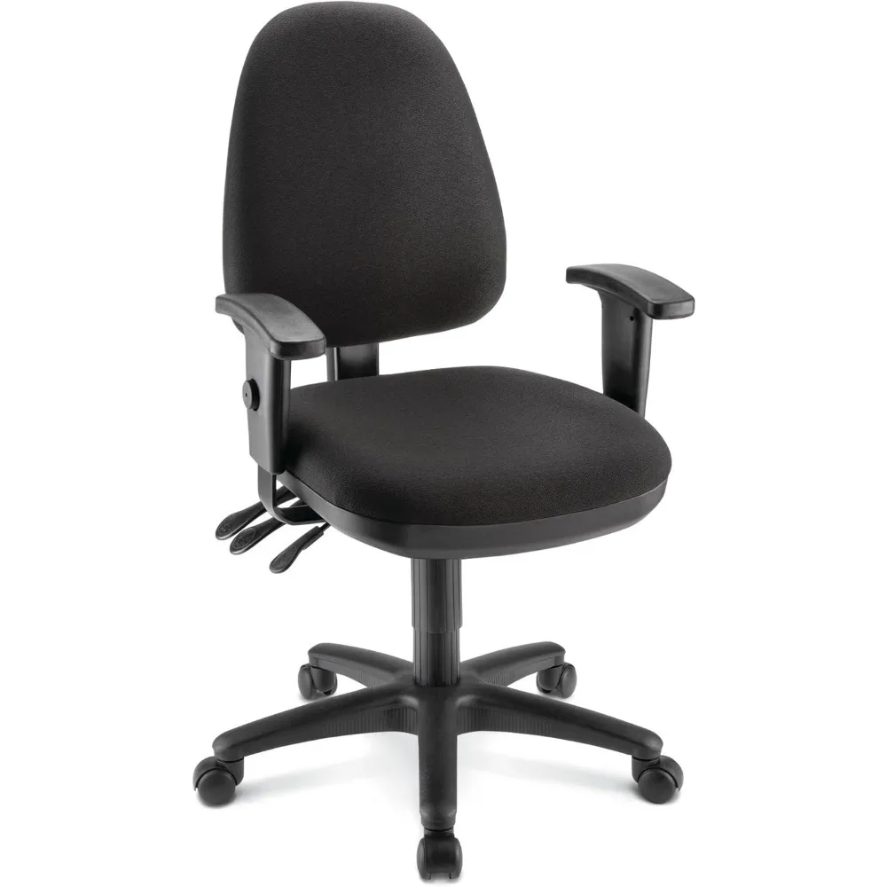 WorkPro ®   Cadeira de trabalho ergonômica multifuncional Patriot em tecido, preta, compatível com BIFMA