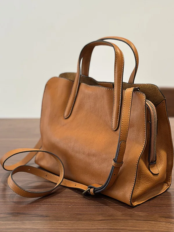 

2025 New Handbag Top Layer Cowhide Leather Women's Casual Versatile Tote Bag Small Genuine Leather Single oulder Bag