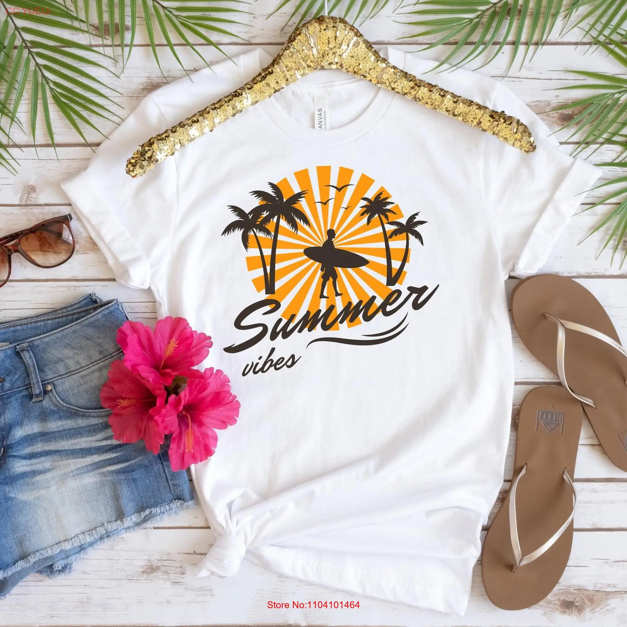 Summer Vibes T Shirt Fun Funny Vacation Clothing Family long or short sleeves