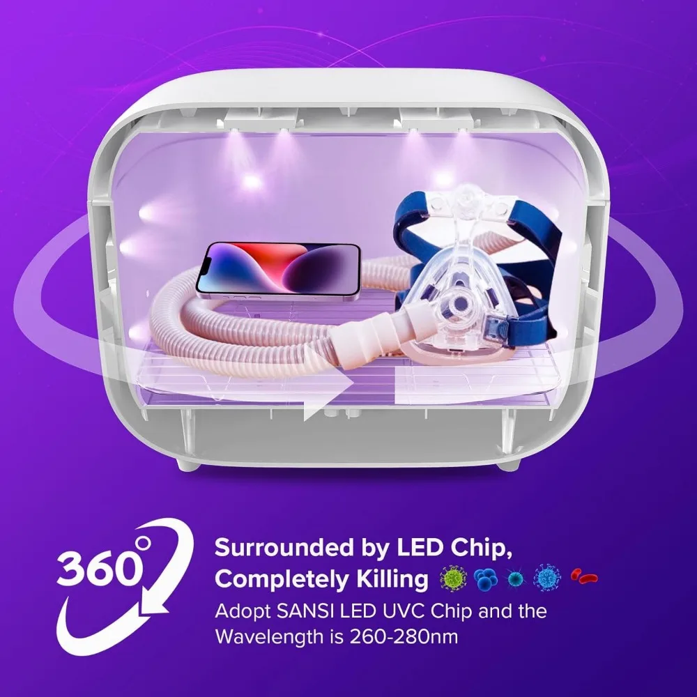 UV Light Sanitizer Box with 360° UVC Chips, Sanitizes in 5 Minutes 5.1L Large Capacity Sanitizer for Baby & The Whole Family