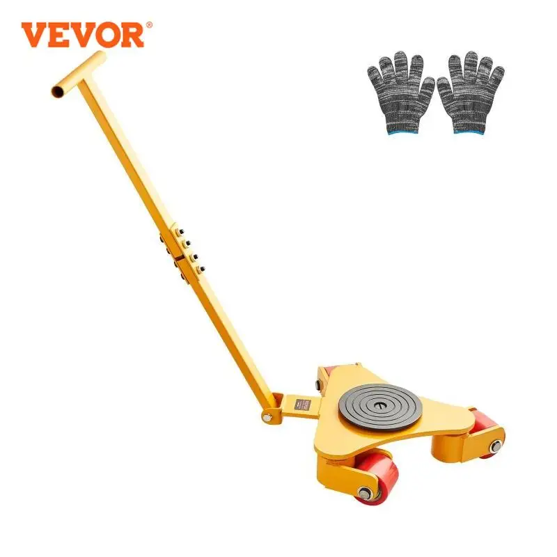 VEVOR Machinery Skate Dolly Industrial Heavy Duty Mover with Handle 360° Swivel Wheels Non-Slip Cap for Warehouse Workshop