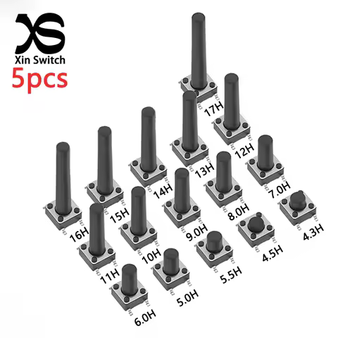 5pcs 6*6 SMD Micro Switches Button 6x6x 4.3 /4.5/5/5.5/6/7/8/9/10/11/12/13/14/15/16/17mm 12V 4-Pin Mini Tactile Push Self-Reset