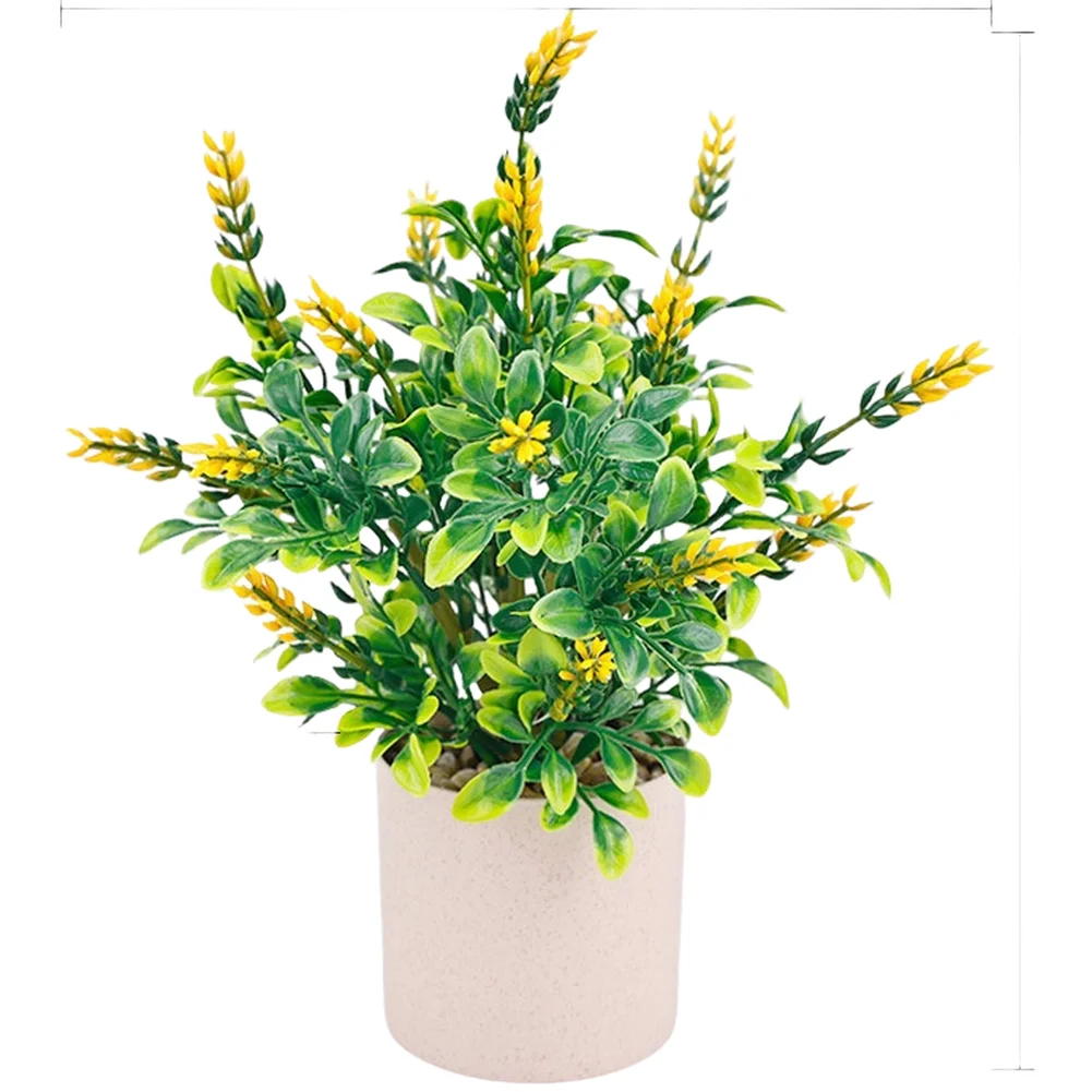 Artificial Lavender Plant For Retro Style 10.5cm Plastic Fake Flower Pot Red Pink Yellow Purple For Zero Maintenance Greenery