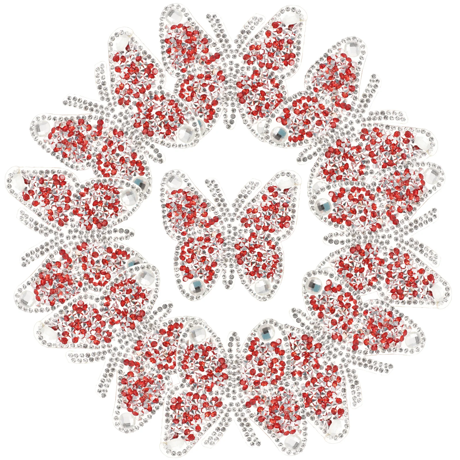 

10pcs Rhinestone Auxiliary Materials Butterfly Patches Decorative Sewing Repair For Clothes Bags Home Embroidered Back Patches