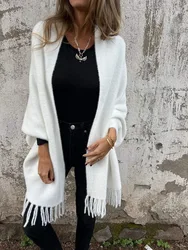 2024 autunno e inverno imitazione visone mantello nappa scialle tinta unita addensato caldo pipistrello cappotto di lana da donna cappotto di pelliccia cappuccio cappotto