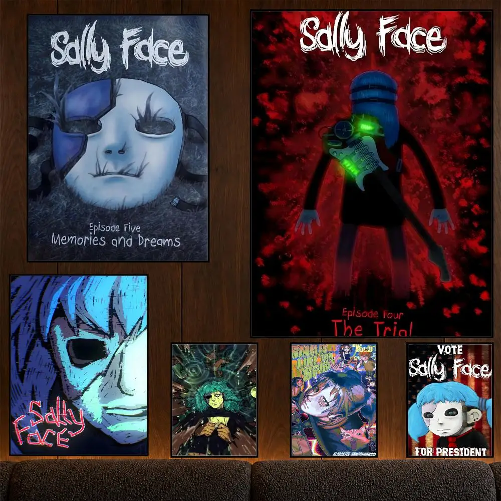 Game Sally Face Sal Fisher Larry Johnson Poster Wall Art Print HD Aesthetic Artwork Waterproof Printing For Fans Home Decor Gift