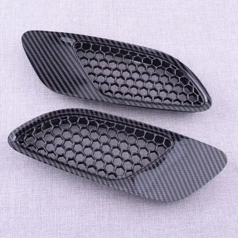 1 Pair Carbon Fiber Style ABS Front Bonnet Hood Vent Air Intake Cover Fit for BMW E90 E91 E92 E93 M3 Type 2007-2011 2012 2013