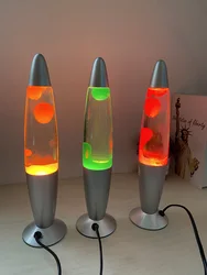 Creative Volcano Lava Lamp Bedside Night Light Aluminum Alloy Jellyfish Decorative Lamp Small Metal Bottom Wax Lamp JellyfishLed