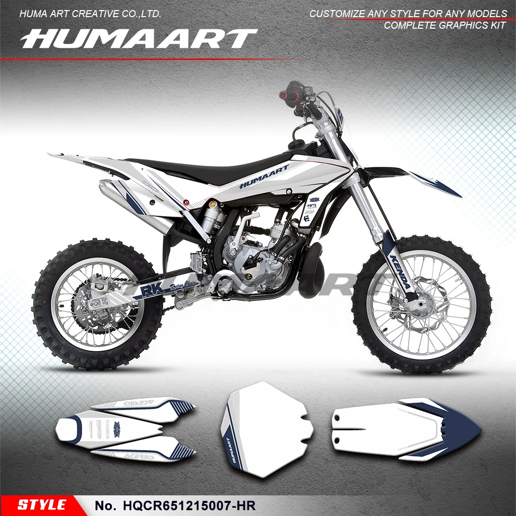 

HUMAART Graphics Kit Racing Sticker for Husqvarna CR65 CR 65 2012 2013 2014 2015 Personalized, HQCR651215007-HR