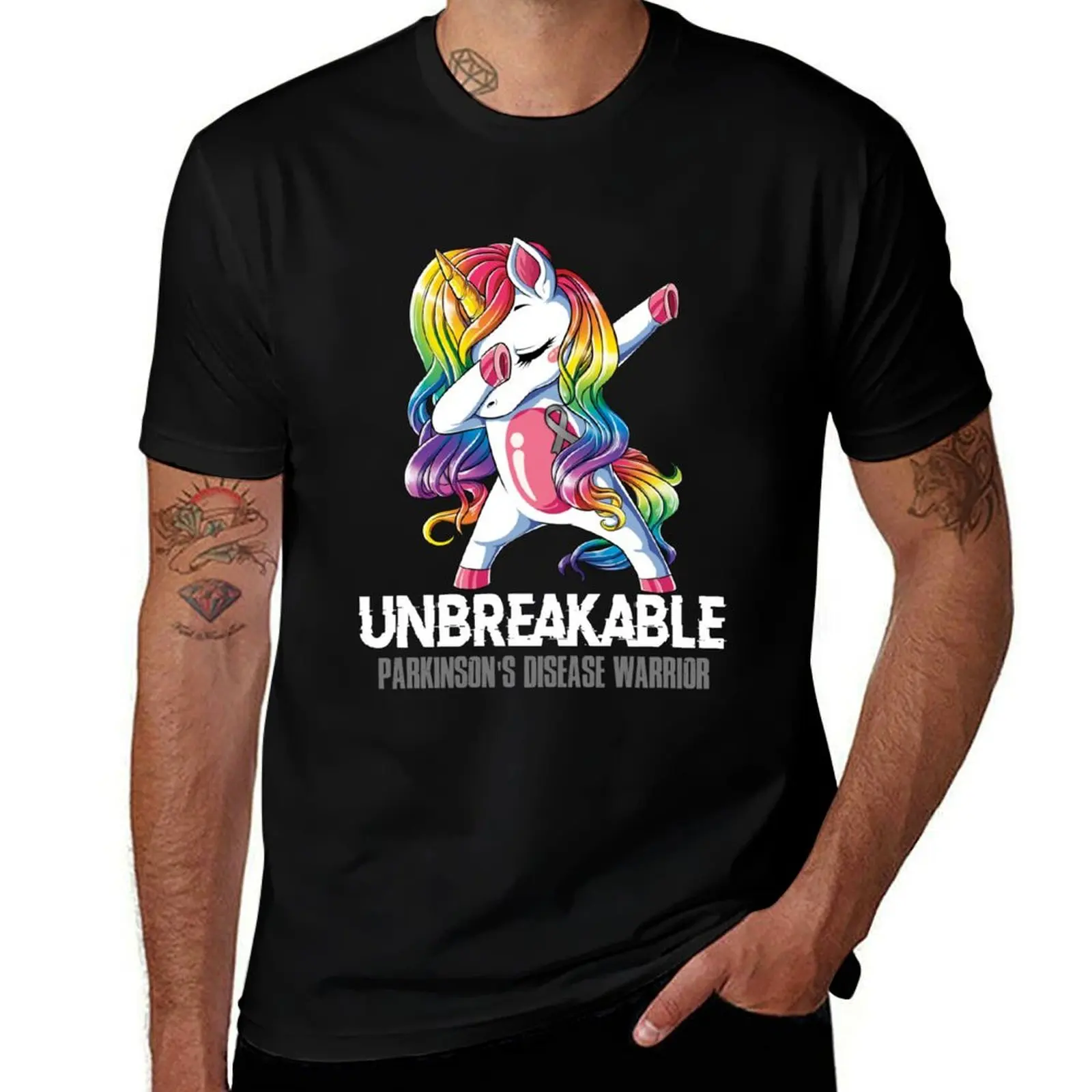 Parkinson's Disease Awareness - Unicorn Parkinson's Disease Warrior Ribbon UNBREAKABLE T-Shirt