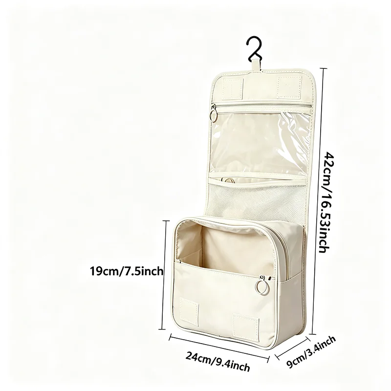 Hochwertige Reise-Kosmetiktasche, Wasserdichter Toilettenartikel-Organizer, Damen-Badezimmer-Haken-Waschbeutel, Haken-Make-up-Aufbewahrungstasche – Detail 2