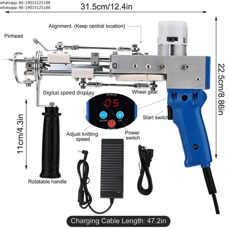 Carpet knitting gun cutting wool ring wool 2-in-1 DIY handmade carpet tool