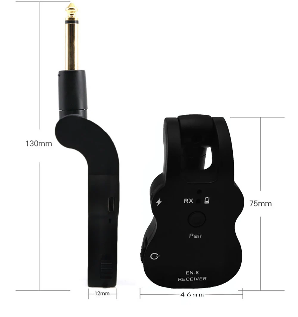 EN-8 UHF  Guitar Transmitter Receiver System Single Channel Electric Guitar USB Electric Guitar Bass 280 degree electric guitars