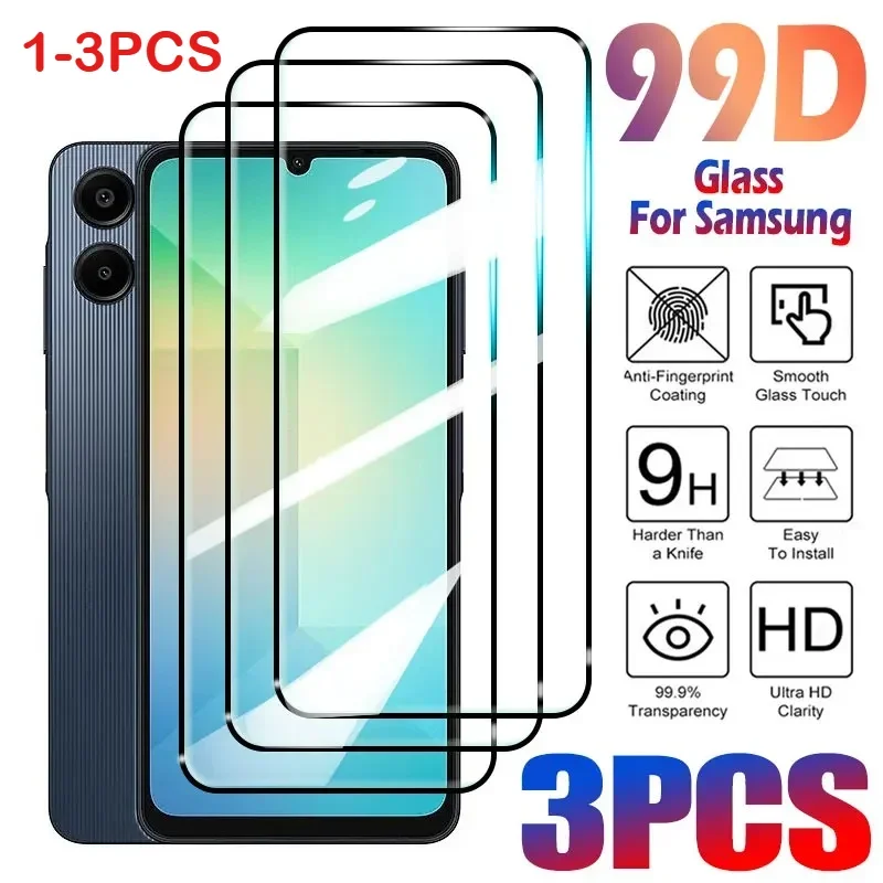 1/3 Stück 99D HD gehärtetes Glas Displayschutzfolie für Samsung Galaxy A17 A07 A06 A05S A15 A25 A35 A55 A54 A34 A24 A14 A04E Hartfilm