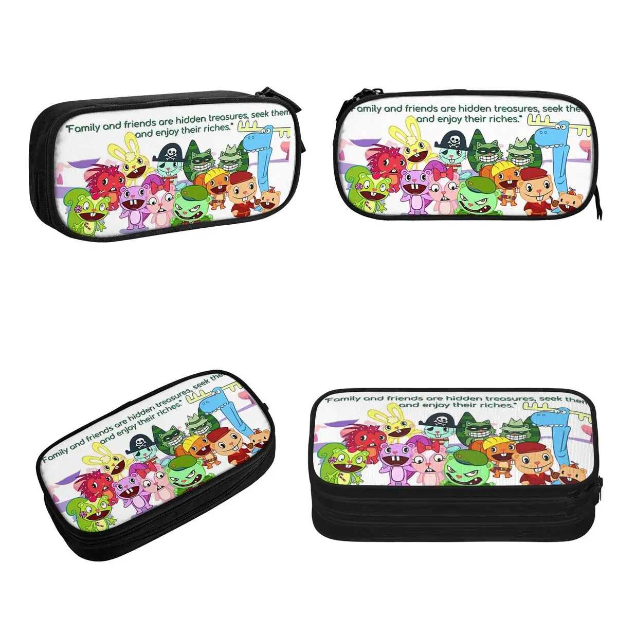 Happy Tree Friends Family Pencil Cases Big Capacity Pen Bags Pen Box Pencil Pouch For Boys Girls Students Stationery School