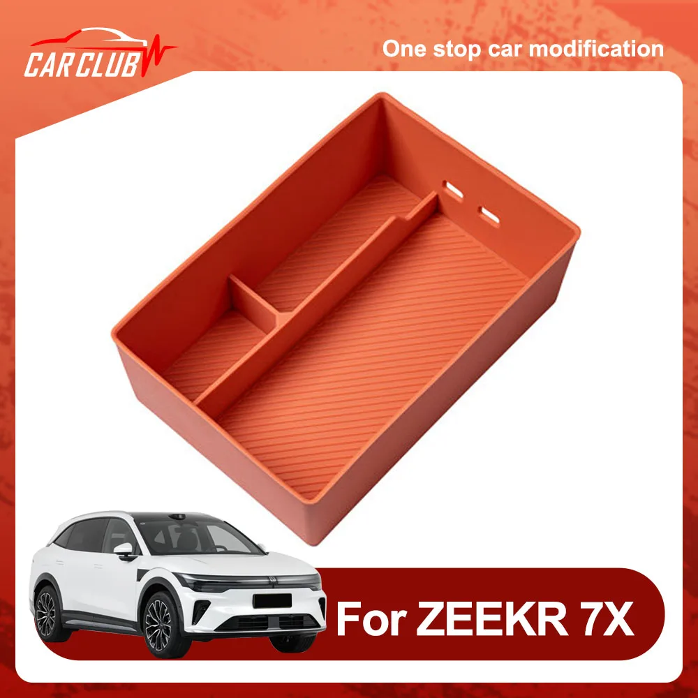 Handrail Box Silicone Storage Box Fit For ZEEKR 7X 2026 2027 Compartmentalized Storage Car Parts Waterproof And Stain-resistant