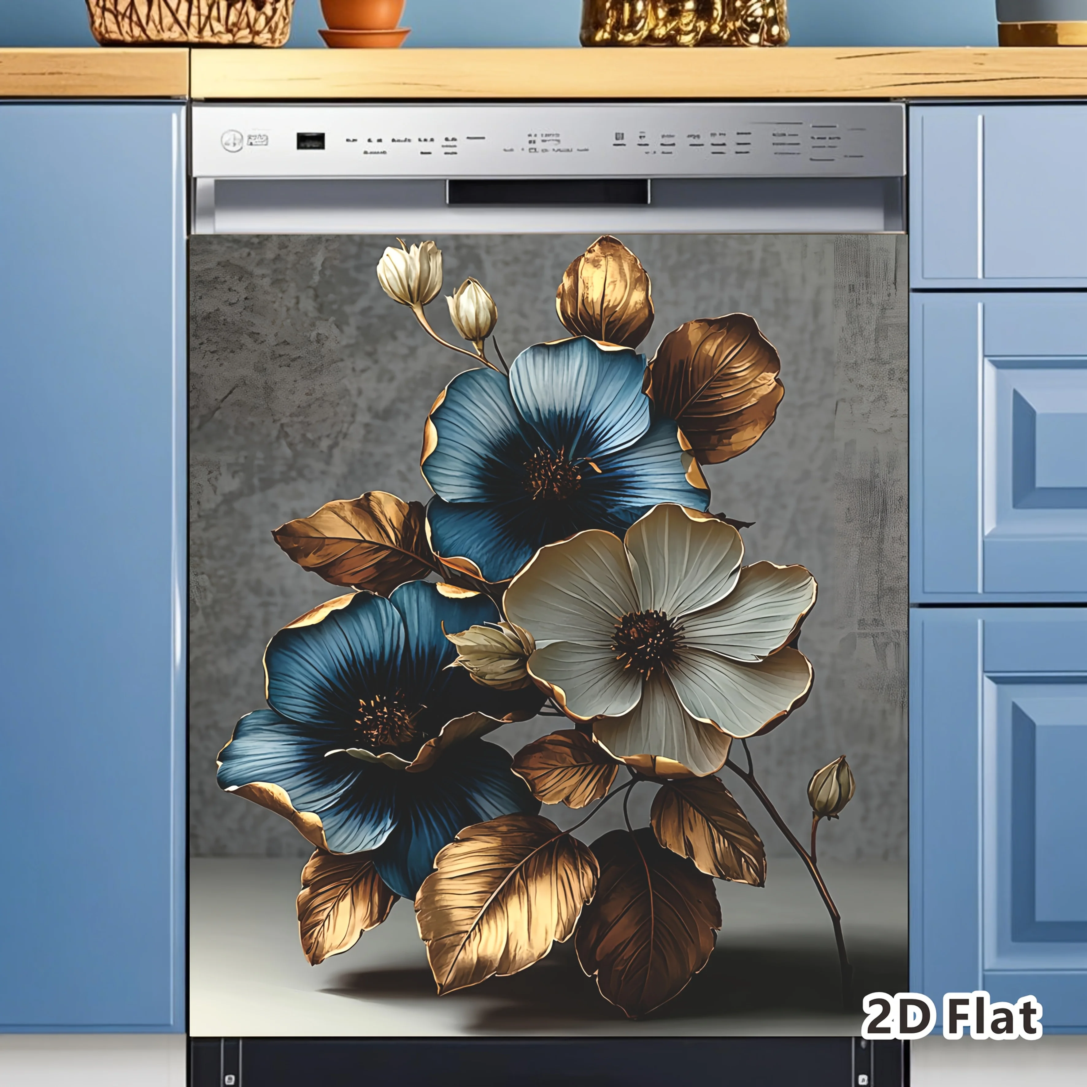 2D Flat 1 Piece Cam Orchid Flower Magnetic Dishwasher Cover Decorative Painting, Party Decoration, Flower Pattern Magnet