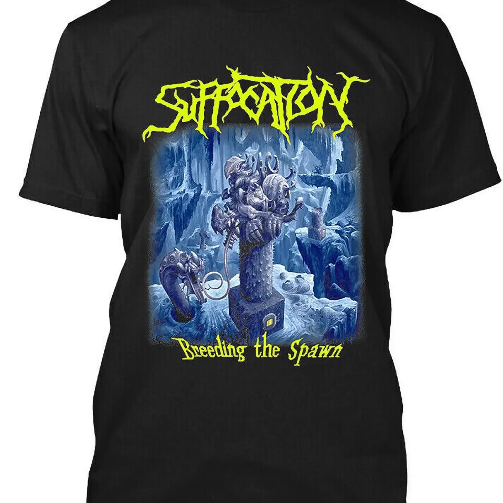 NWT Suffocation Breeding The Spawn American Death Metal Band Retro T Shirt S 4XL BlackXS vintage Washed Top For Everyday Wear