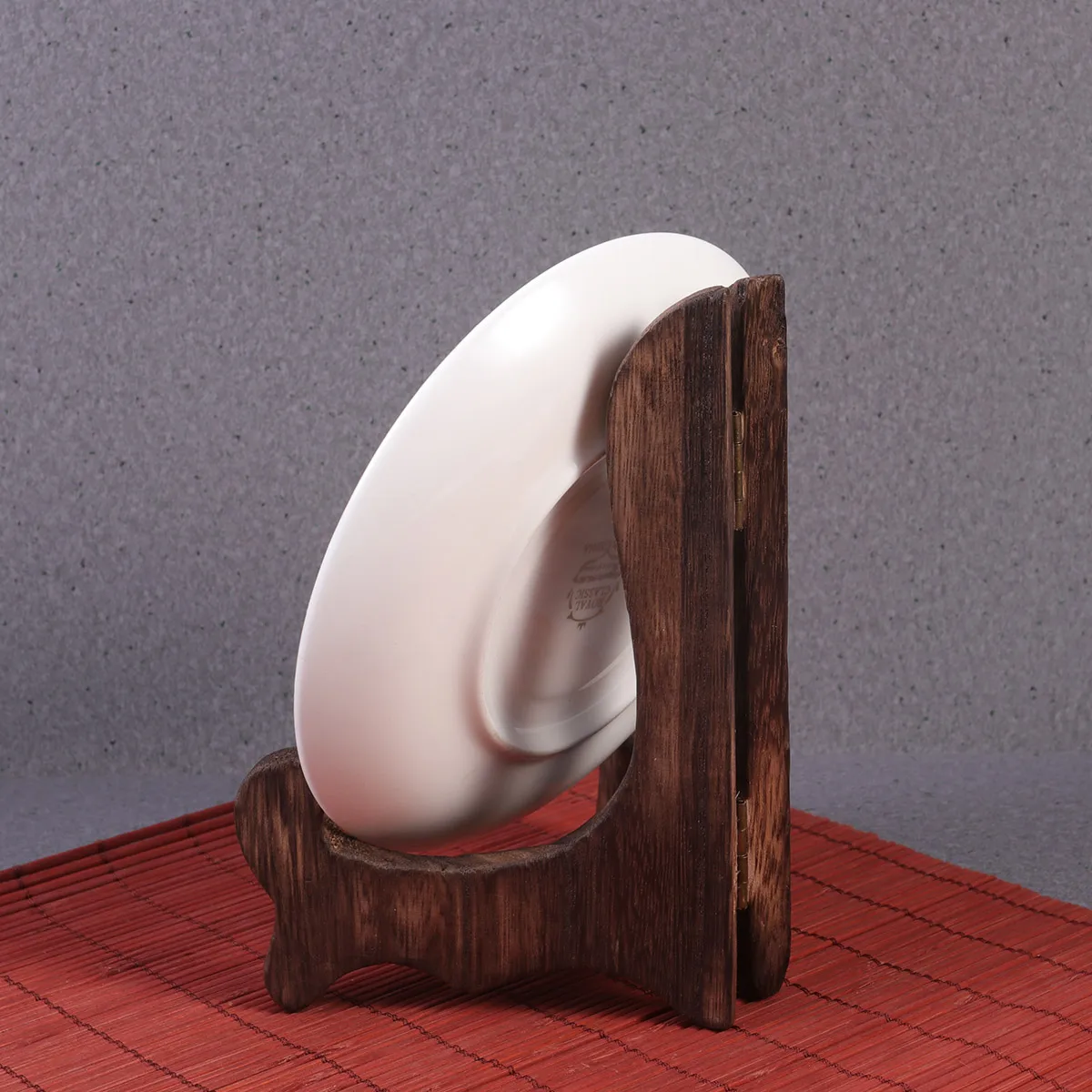 

4pcs Tea Cake Display Stand Wood Easel For Plate Desktop Holder Foldable Display Rack Home Decoration Burned Paulownia Size L