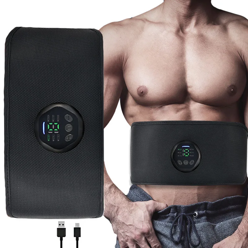 Abs Muscle Stimulator EMS Trainer Abdominal Toning Belt Electric USB Recharge Body Belly Weight Loss Home Gym Fitness Equiment