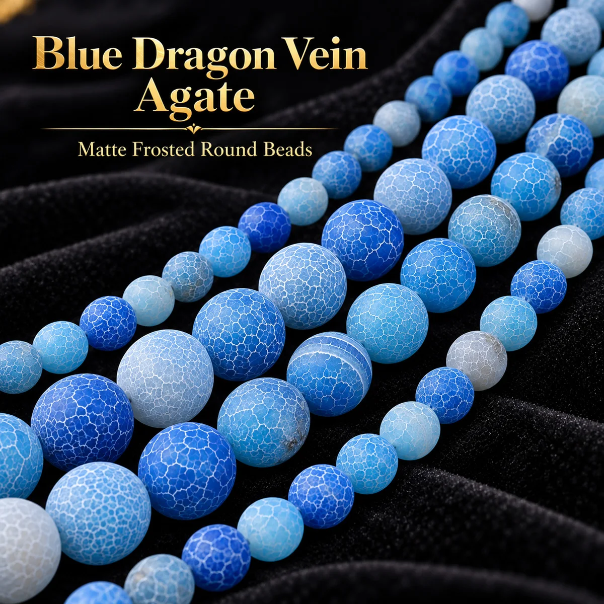 18-31Pcs 6-10mm Lake Blue Weathered Agate Loose Beads for Making DIY Bracelets Necklaces Keychains Various Jewelry Accessories