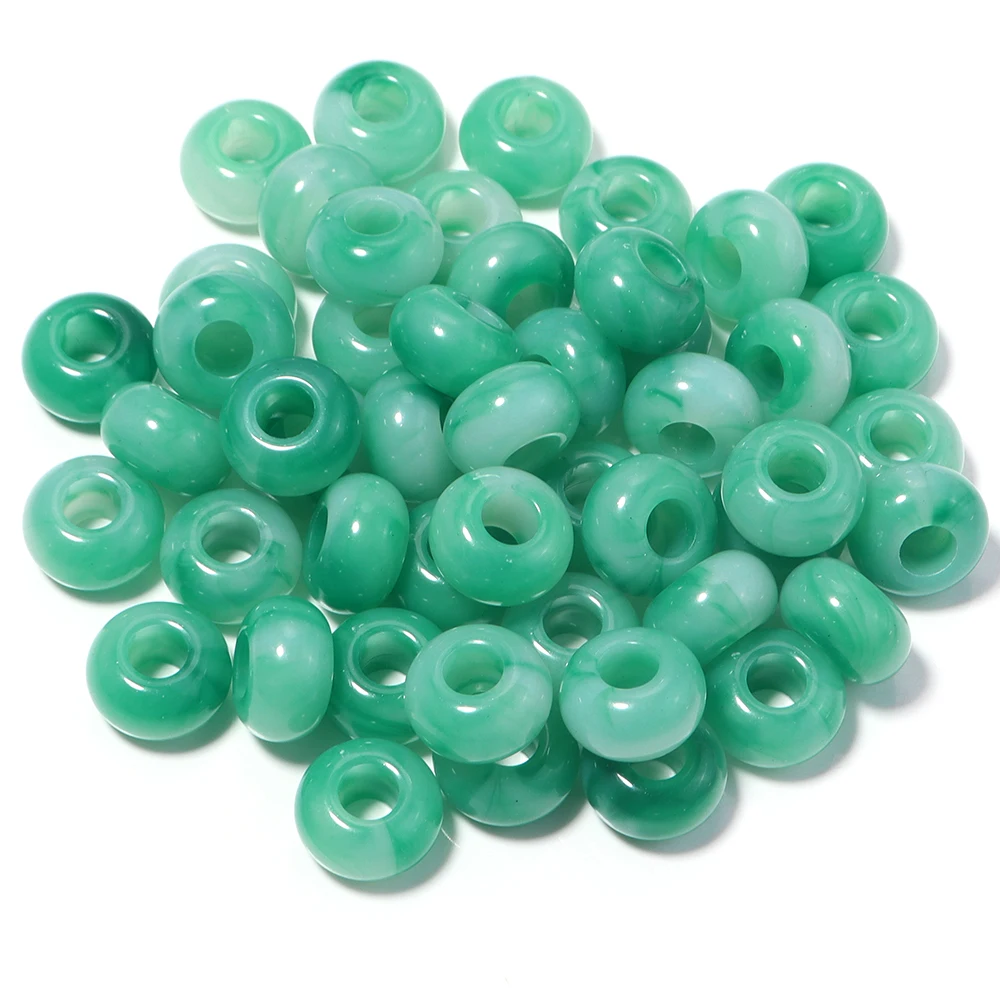 50 Stück/Lot 14×8mm Acrylperlen mit großem Loch, Abstandshalterperlen für die Schmuckherstellung, DIY-Halskette, Armband, Schlüsselanhänger, Zubehör