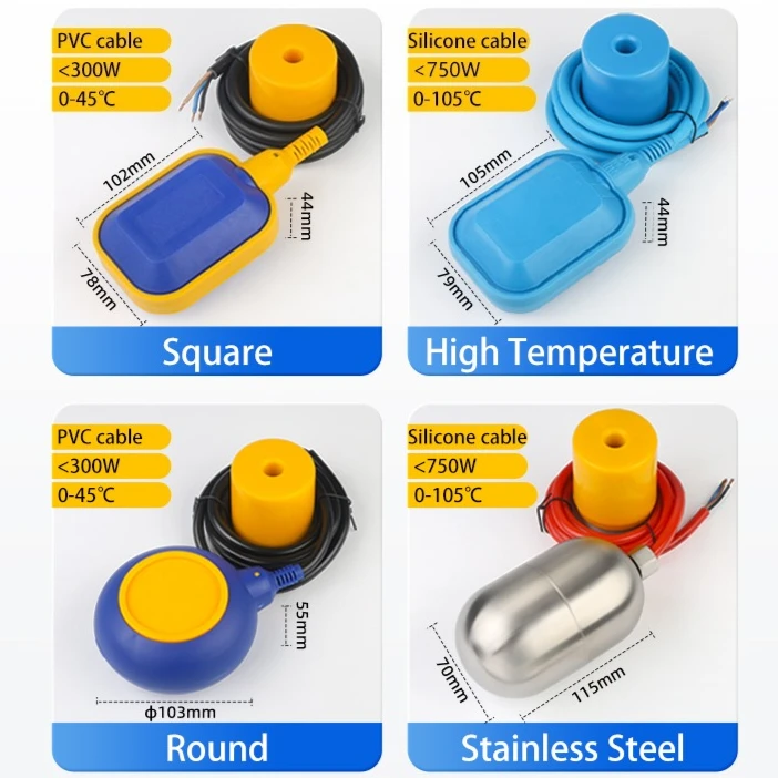 2 متر 3 متر 5 متر تعويم التبديل وحدة تحكم المياه مستوى السائل IP65 السائل قواطع كابل الاستشعار التلقائي مضخة خزان برج سلك نحاسي جريء #5