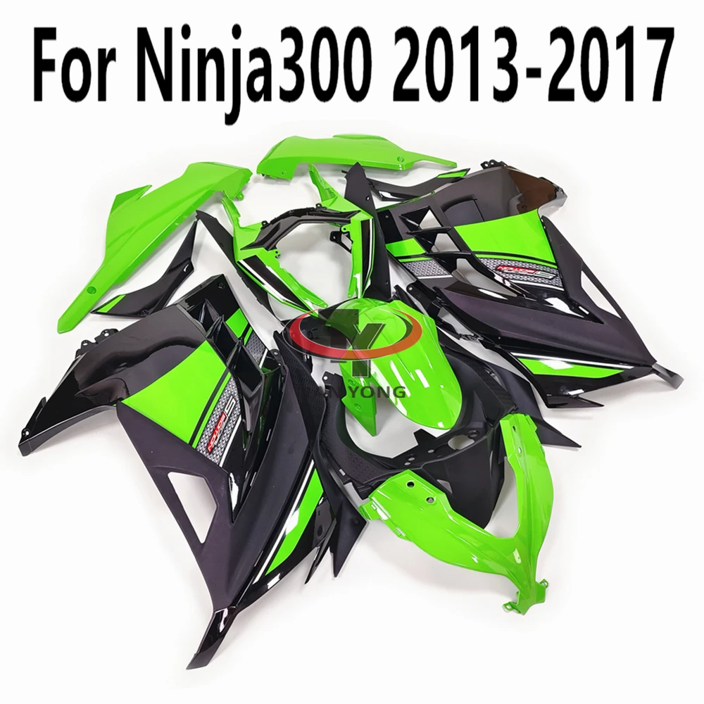 

Bodywork Cowling Full Fairing Kit For Ninja300 2013-2014-2015-2016-2017 Bright Black Green Decal Scales Fit Ninja 300