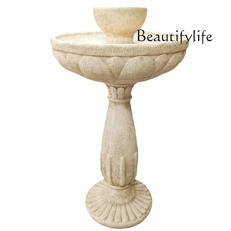 

European solar fountain ornament outdoor water circulation water feature villa garden landscaping decoration