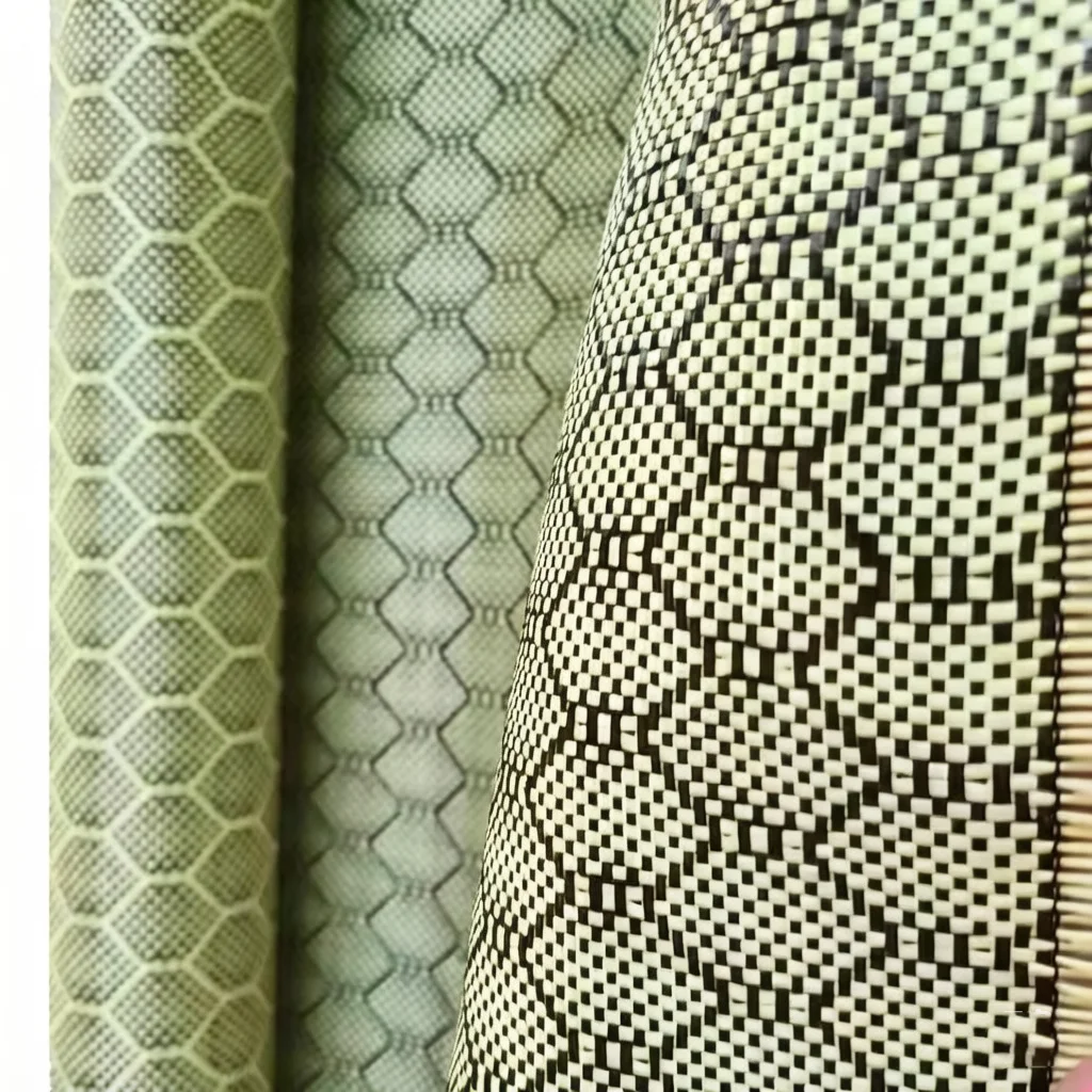 Tela de carbono hexagonal de nido de abeja 3K 240gsm [Grado A+] de carbono real mezclado con Kevlar, colores negro, rojo, azul, amarillo, 100cm/40" de ancho