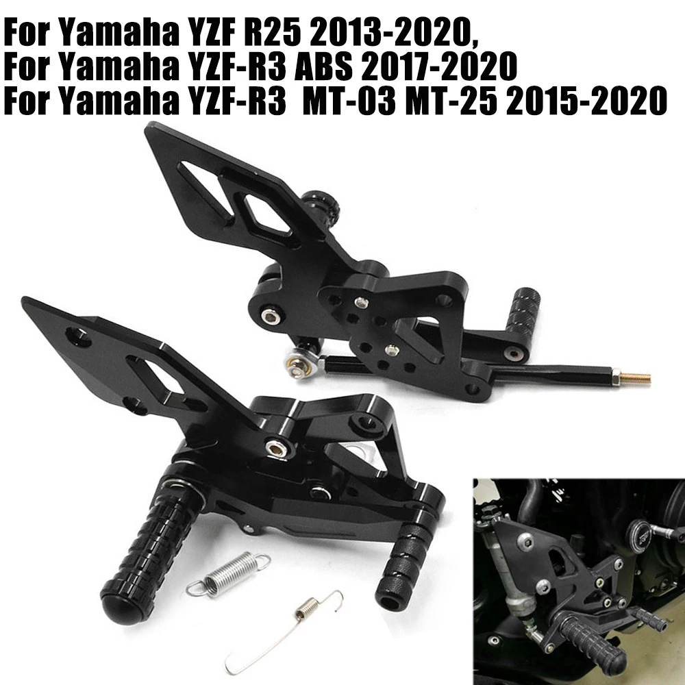 

MT-03 MT-25 CNC Rearset Rear Set Footrest For Yamaha YZF R3 R25 ABS 2017 2018 2019 2020 YZFR3 YZFR25 Foot Pegs MT25 MT03