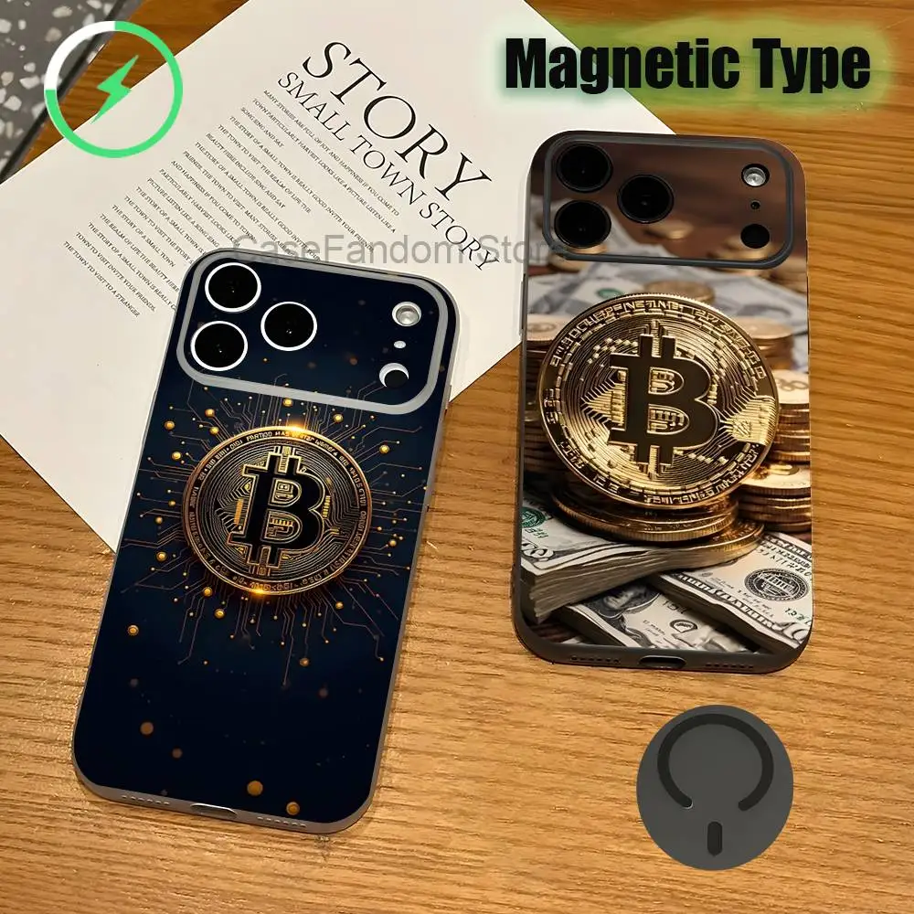 

Bitcoin Digital Currency For iPhone 17,16,15,14,13,12,11,Pro,Max,Plus Transparent gray Phone Case Magnetic Wireless Charging