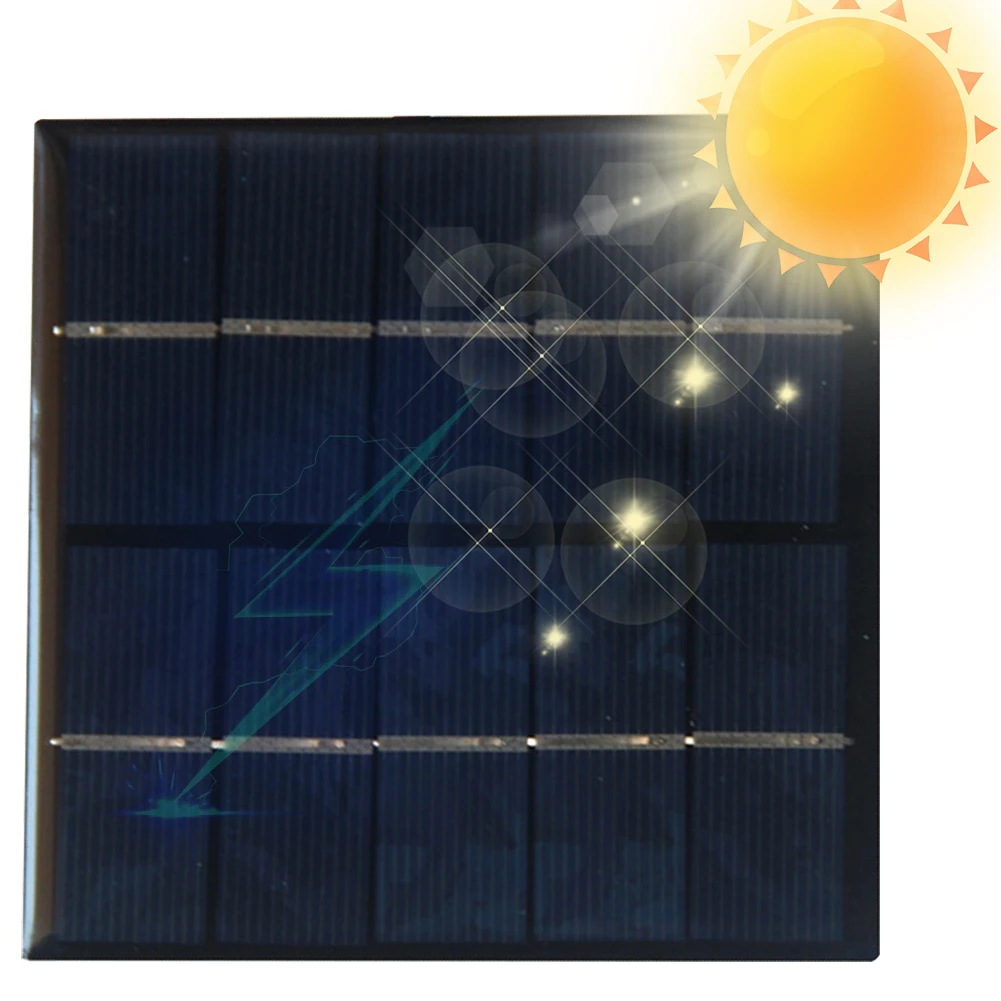 1.2 W 5V Solar Panel Small Power Emergency Panels 100*100MM Outdoor Solar Cell Solar Charging Panel for Fans Outdoor Lamp Pump