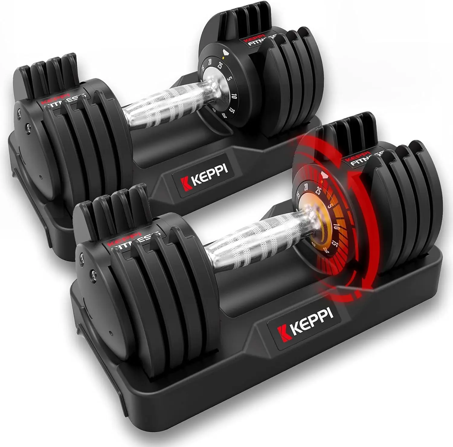 Adjustable Dumbbells Set, 25lb/55lb Dumbbells with Anti-Slip Metal Handle for Exercise & Fitness Fast Adjust Weight