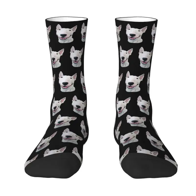 Bull Terrier Mens Crew Socks Unisex Fun Funny Print Dog Puppy Spring Summer Autumn Winter Dress Socks