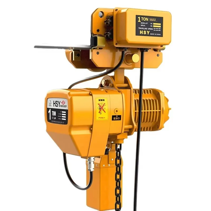 New Hot Sales 1 Ton High Quality Waterproofed Oil Proofed Electric Chain Hoist For Hotels & Retail Alloy Steel 1 Year Warranty