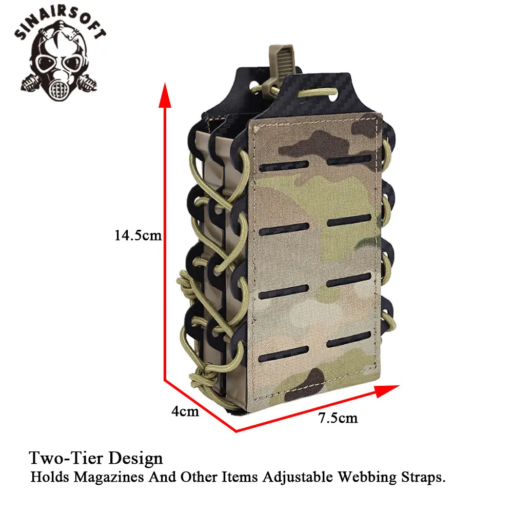 Тактический двухслойный чехол Molle для журналов Mag Pouch для 5,56/7,62 M4 AK AR15 Laser Mag Magazine Pouch Holder Охотничье снаряжение