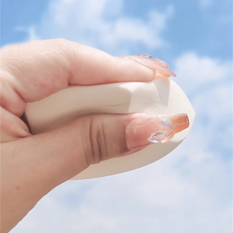 Soffio cosmetico per fondotinta in spugna per trucco di grandi dimensioni Soffio per cipria morbido a tre tagli a doppio uso Soffio per correttore in polvere liscio senza lattice