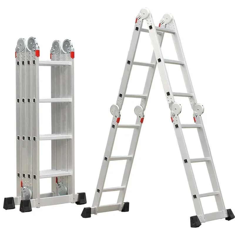 Escaleras De Mano Plegable Multiusos De Aluminio 4X5/4X4/4X3/4X2 Steps Aluminum Ladder