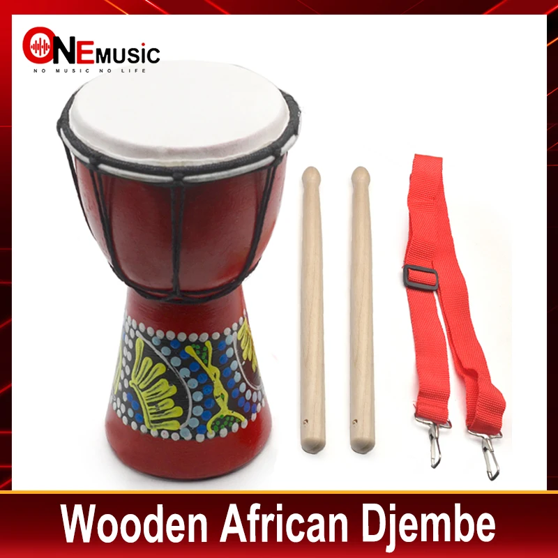 African Djembe 4 Inch Percussion Hand Drum For Sale  Wooden Jambe/ Doumbek Drummer with Pattern